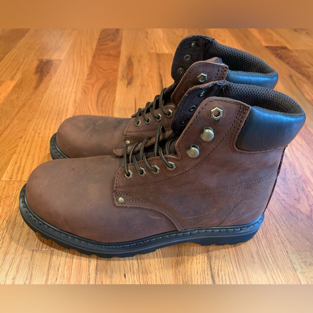 Everboots Steel Toe Lace Up Work boots Brown Leather Brand New Size 13M